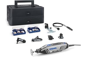 Dremel 4250 Multitool 175W, variable Drehzahl 5.000-35.000 U-min, Multitool-Kit mit 6 Aufsätzen, 1 Dremel BOX, 128 Zubehörteile zum Schneiden, Gravieren, Schleifen, Schärfen, Bohren, Fräsen