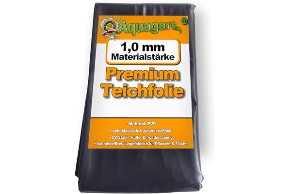 Aquagart Bâche de Bassin PVC 3m x 4m 1.0mm bâche Noire pour Bassin de Jardin