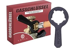 Loyka Clé à gaz - Clé de gaz pour bouteilles de gaz - Raccord de bouteille de gaz d'extérieur - Pour caravane, camping-car - Clé de raccordement pour bouteilles de butane