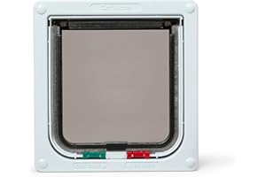 Cat Mate 4-Way-Locking Cat Flap (309) - Secure Lockable Door for Small to Medium Sized Cats, Easy to Install and Use, for Screen, UPVC and Wood, White