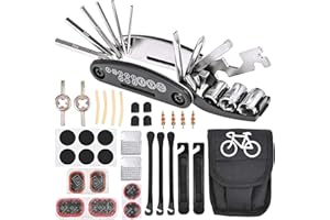 Nabance 16-en-1 Outil Réparation Vélo Multifonctionnel Pliable Portable en Acier Inoxydable de Haute Qualité - Kit de Maintenance