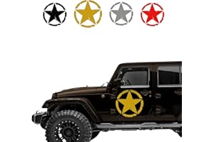 Autodomy Pack 2 Unita Adesivo Stella Militare Auto Fuoristrada | Adesivi Stelle Durevole e Resistente Pioggia e UV | Stelle Adesive per Moto 4x4 Facile Installazione (Oro, 10 cm)
