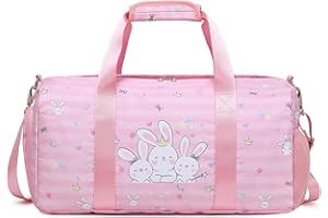 Kimwadalh Borse Sportive per Bambina Borsa Palestra Bambina Borse Bambina Coniglio Borsa da Viaggio Ragazza Borsa Sportiva per Ginnastica,Nuoto,Lezione di Tennis,Corsi di Danza