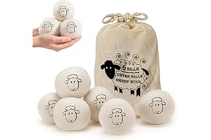 TMRBBESTY Palline Per Asciugatrice di Lana,Palline per La Pulizia Dell'asciugatrice,Palline di Lana per Asciugatrice,Palline per Asciugatrice,Riutilizzabile,Riduce Le Rughe,Risparmia Tempo di Asciugatura,6PCS