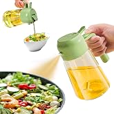 2'si 1 Arada Cam Sprey Yağdanlık ve Akıtmalı Şişe - 450ml Mutfak Yağ P&uuml;sk&uuml;rt&uuml;c&uuml; - Air Fryer, Salata ve Yemek Hazırlığı İ&ccedil;in S