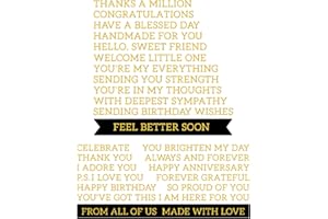 ORIGACH 2 Pcs Inspirational Sentiments Words Hot Foil Plate Positive Words Metal Foil Plates Embossing Template for Card Making DIY Scrapbooking Photo Album Decorative