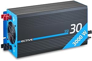 ECTIVE - Wechselrichter 12V auf 230V SSI 30-3000W reine Sinuswelle - Spannungswandler DC/AC mit USB, Überlast- & Überhitzungsschutz, NSV & USV Funktion, MPPT-Solarladeregler & 20A Batterieladefunktion