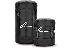 Sleeping Bag Compression Sack, Sportneer Compression Stuff Sack, Water-Resistant & Ultralight Sleeping Bag Stuff Sack - Space Saving Gear for Camping and Backpacking (No sleeping bag)