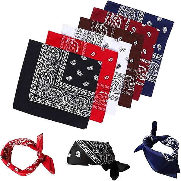 23 Stück Bandana Set - Paisley Muster Tücher 55x55cm Für Outdoor & Style