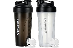 GIFUBOWA 28oz Protein Shaker Bottle, PP Plastic Shaker Cup with Mixing Ball | Leakproof, Volume Markings, Protein Powder, Workout, Gym Fitness & Powdered Beverages