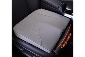 kingphenix Autositzkissen aus Memory Foam – Erhöht die Sitzhöhe, lindert Rückenschmerzen – Ideal für Auto, LKW und Bürostuhl (Hellgrau)