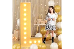 SYIBELTERS Lettre L géante lumineuse à LED de 70 cm-2,3 pieds, panneau lumineux en mosaïque de chapiteau, lampes à lettres LED pour Saint-Valentin, anniversaire, Noël, Nouvel An
