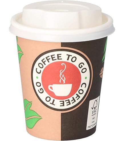 Kraftpapier Koffiebekers Enpack Witte Kraftpapieren Bekers 200 Ml Met Deksel | 1000 Stuks | Koffie To Go Bekers Voor Thee, Koffie, Glühwein Enpack Wegwerpbekers 1000 Stuks