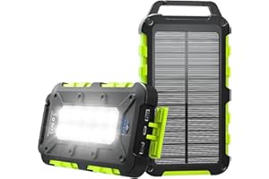 TOENNESEN Solar Powerbank 26800mAh, PD15W USB-C Externer Akku Outdoor wasserdichtes Power Bank Solarpanel Tragbare Solar Ladegerät -orange