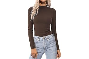 Aottori Maglia Donna Collo Alto Lupetto Maniche Lunghe Slim Fit Maglietta Interna Termica Top Basic Dolcevita Sottogiacca Autunno Inverno