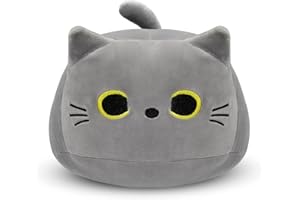 DNFASCHI Gray Cat Plush Toy, Soft Cat Stuffed Animal Cat Plushie for Kids, 20cm Cute Grey Cat Stuffed Doll For Kids Birthday Gifts (Gray 20cm)
