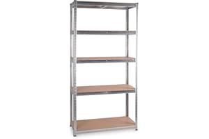 Stagecaptain Heavyrack HR-175 SR Estantería Metálica - Estanteria Almacenaje de Cargas Pesadas de 875 kg MAX. - Estante Almacenamiento - 5 Baldas Ideal para Hogar, Garaje, Cocina, Multiusos - Plata