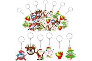 MEIYIFAN 30 Pezzi Mini Portachiavi,Portachiavi Natalizi,Portachiavi per Bambini,Portachiavi Cartoon per Regali di Natale Bomboniere per Feste di Natale