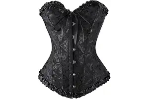 Corset Mujer Sexy Corse Corpiño con Cordones Halloween Disfraz Corsé Top | Corset Mujer Para Vestir Elegante Moldeador de Cintura Bustier Corsets Para Pirata Medieval Vampire Bruja Carnaval Costume