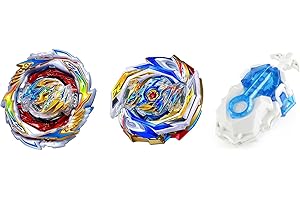 Netoke Gyros Kreisel Set, 4D Metall Fusion Kampf Kreisel, Mit Battling B-184 Launcher LR Geschenk-Set, Modelle: B-154+B-199