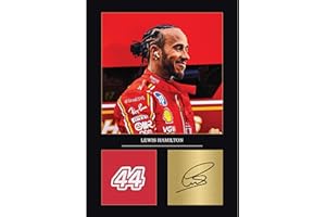 GENERIC Lewis Hamilton Gift Signed A4 Print Display Unframed Lewis Hamilton Gifts For Boys Digitally Reproduced Signature Formula 1 Gifts F1 Gifts