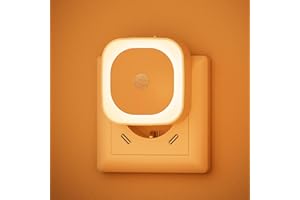 YUNLEX 2 Pcs Veilleuse Prise Électrique avec Détecteur de Mouvement, 3 modes de capteur, Luminosité réglable, pour les enfants, salle de bains, chambre à coucher, couloir, cuisine, Ambre