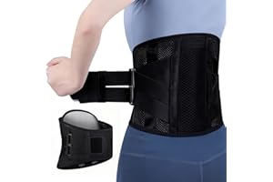 ANAMPION Ceinture de Soutien Lombaire, Ceintures Lombaires avec Support de plaque d'acier & 2 Supports Métalliques & Coussin Lombaire Amovible, Confort Ceinture Lombaire pour Homme et Femme (3XL)