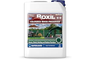Roxil Lasure Préventive Bois 5L – Vert Sapin – Intérieur & Extérieur – Protection Contre Pourriture, Champignons, Larves & Termites