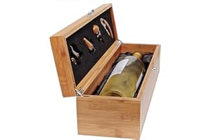 CASE ELEGANCE Wein Geschenk Box - Weinzubehör für 0,7 Liter Flaschen - Dekantierset Sommelier Set - Weinkiste Geschenkset Weinkoffer (Weinbox)