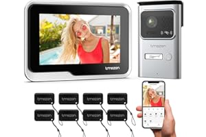 TMEZON Videoportero WiFi 2 Hilos,Sistema de intercomunicación con Pantalla táctil de 7",Timbre de Video 1080P,Desbloqueo por aplicación/Tarjeta,Detección de Movimiento,grabación y reproducción