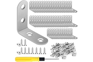 TETEWEVER 50 Pezzi Staffe Angolari 40 × 40 mm Staffe a L Squadrette Angolari per Mobili, Tavoli, Sedie, Librerie, Armadi