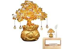 KIVRIMLARV Albero dei soldi Good Luck per, prosperità citrino Good Luck bonsai – Prosperità Fortune tradizionale cinese Good Luck Decor cristallo lucido, vaso portafortuna per Capodanno