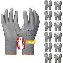 Guanti Lavoro Touch Screen Gebol Multi Flex Touch | Taglia L (9) | Nitrile Antiscivolo Con Gommini | Grigio 1 Paio