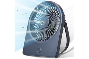 TOVE KNIGHTY Ventilatore da scrivania USB, piccolo ventilatore da scrivania ultra silenzioso, 3 velocità regolabili, ventilatore personale alimentato tramite cavo USB per casa, ufficio, interni esterni (blu)