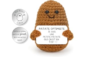 Aurasky Patate Optimiste, Pomme de Terre Optimiste, Poupées de Pomme Terre avec Carte Positive et Câlin Porte Bonheur, Drôle Cadeaux pour Homme Femme Enfant Couple Collègue