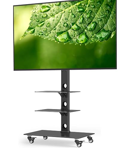 Mobiler TV-Ständer Mit RGB-LED-Basis – Für 45–65 Zoll Fernseher, Höhenverstellbar, Schwenkbar, Neigbar, Bis 100 Kg