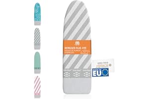 Buntes Brett, Housse Table à Repasser Qualité Supérieure, Coton, 148x42 cm, Confort Utilisation, Gris