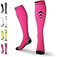 Compression Socks for Men and Women (Cushioned, Graduated Compression, Seamless) (One Pair) (Pink) [M] (Medium: UK 7-10 / EU 40-44)