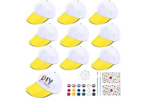 LXWINNER 10 Pezzi berretto graffiti, berretto da dipingere per bambini, berretto da baseball fai da te,berretto da baseball per bambini, per il Regalo di compleanno Bambini Famiglie
