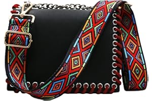 CICIING Pasek na ramię do torebek szeroki 3.8cm, Pasek do torebek Boho regulowany 74-134cm, Pasek do przenoszenia z karabinkiem do torebek na ramię (kolorowy)