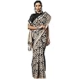 AKHILAM Women's Bhagalpuri Silk Checkered Printed Tant Saree with Unstitched Blouse Piece