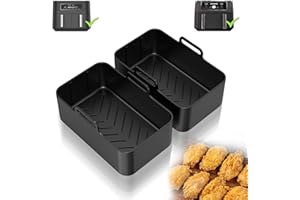 FUNGLAM Accessoire Air Fryer, Pour Ninja Foodi AF400EU AF300EU 9.5L, 2 Paquet Moule Air Fryer, Airfryer Pot pour Friteuse pour Instant Pot Dual Friteuse à Air, 2 Pièces Silicone Moule Air Fryer Accessoires