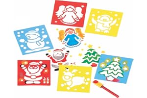 ‎BAKER ROSS Baker Ross Schablonen mit Weihnachtsmotiven für Kinder - 6 Stück