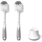OXO - Good Grips Tot şişe fır&ccedil;ası, ucu temizleyici ve ayaklı &ndash; gri, 2'li paket