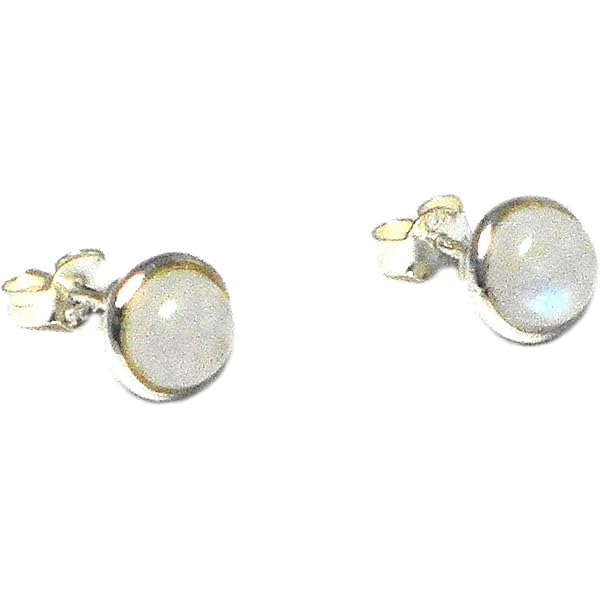 Argento Sterling Naturale Luna Gemma Artigianale Donna Orecchini Festa