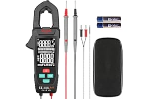 Pinza Amperimétrica, QLUUE tester di corrente AC e tensione AC/DC con test Ncv, tester di tensione automatico, misura corrente, tensione, temperatura, capacità, resistenza, continuità diodo...