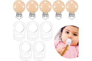 HELWEET Schnullerclip, Schnullerketten Clips, Schnuller Ring, Silikonring Schnuller, Silikonring für Schnullerkette, Silikonknopfring, Schnullerkettenclip, Schnuller Clip, Schnuller Adapter, Schnuller Halter