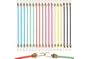 TIESOME Spanngummi med krokar 25 cm, 18 stycken expander med krokar, extra starka spänngummier presenningsspännare tältgummie