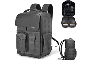 Cwatcun Kamerarucksack Wasserbeständig Fotorucksack Professioneller Kameratasche für spiegellose DSLR/SLR, kompatibel für Sony Canon Nikon Kamera und Objektivstativ Zubehör, S, Schwarz