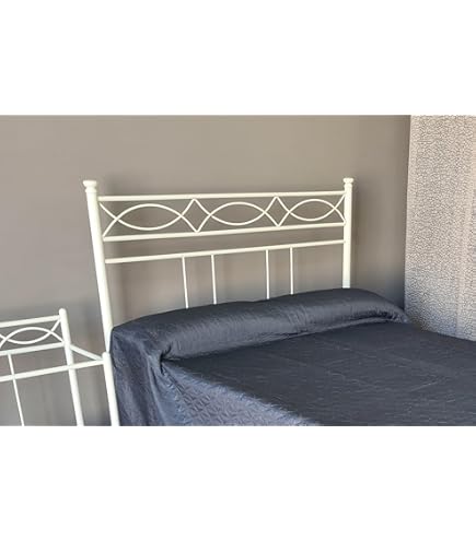 Testata Letto Matrimoniale In Ferro Battuto Marianne - Colore Antracite Con Giroletto - Foto 5